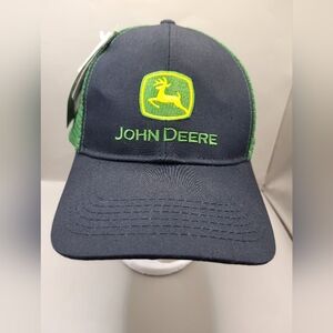 John Deere Hat Snap-back Cap Green Mesh Adjustable Tractors Farmer Ranch Country